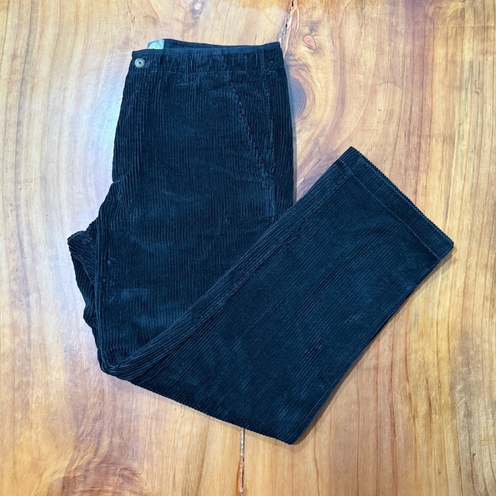 18 East Men's Corduroy Pants Medium Cotton Black Straight Loose Z3-28